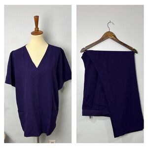 Mandala NWT Scrub Top & Pants Eggplant Size 3XL & 3XL TALL Pants
